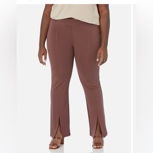 NWT The Drop chocolate brown umami , high-rise slit front pants size 2XL